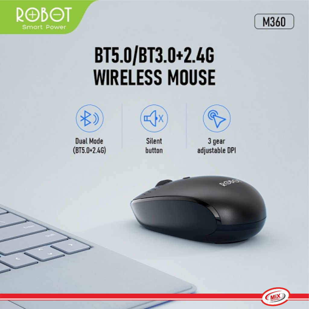 Mouse ROBOT M360 BLUETTORH & WIRELESS Dual Mode