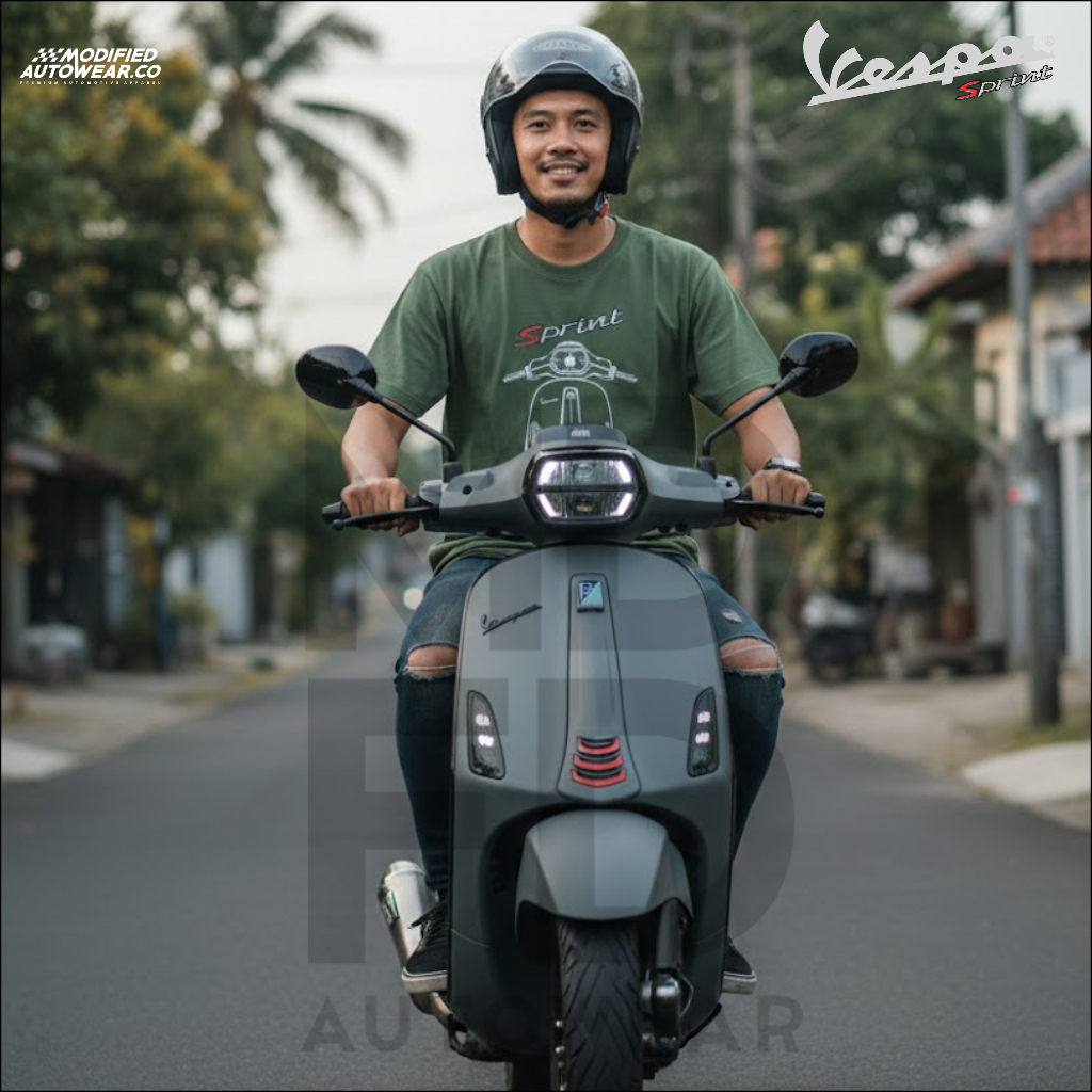kaos vespa sprint matic 150 modified autowear vespa original tshirt baju pria vespa sprint matic