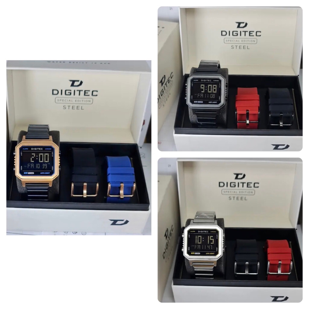 DIGITEC DGS 5180R. JAM TANGAN UNISEX DIGITEC 5180R / JAM TANGAN DIGITAL DGS 5180R exstra 2 strap rub