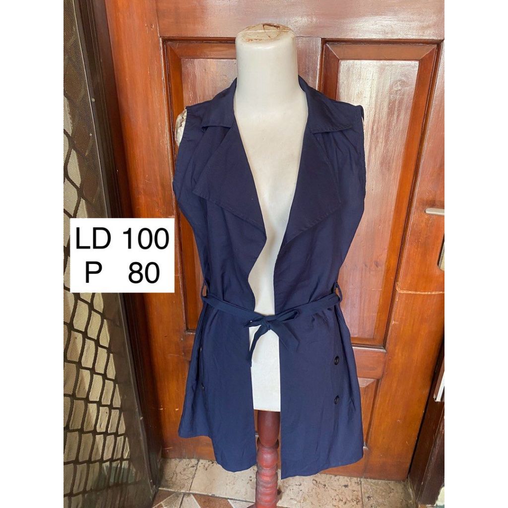 Outer Vest Rompi Wanita Manis Navy Biru Dongker