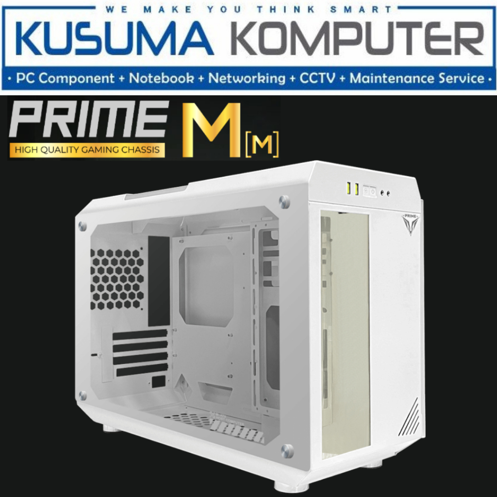 Casing Prime M[M] White Aesthetic M-ATX Gaming Case