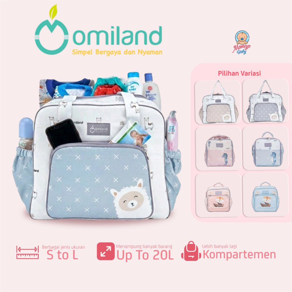 Tas Bayi Omiland Tas Multifungsi Tas Selempang Diaper Bag Besar Medium Kecil Banyak Kantong Mommy Ba