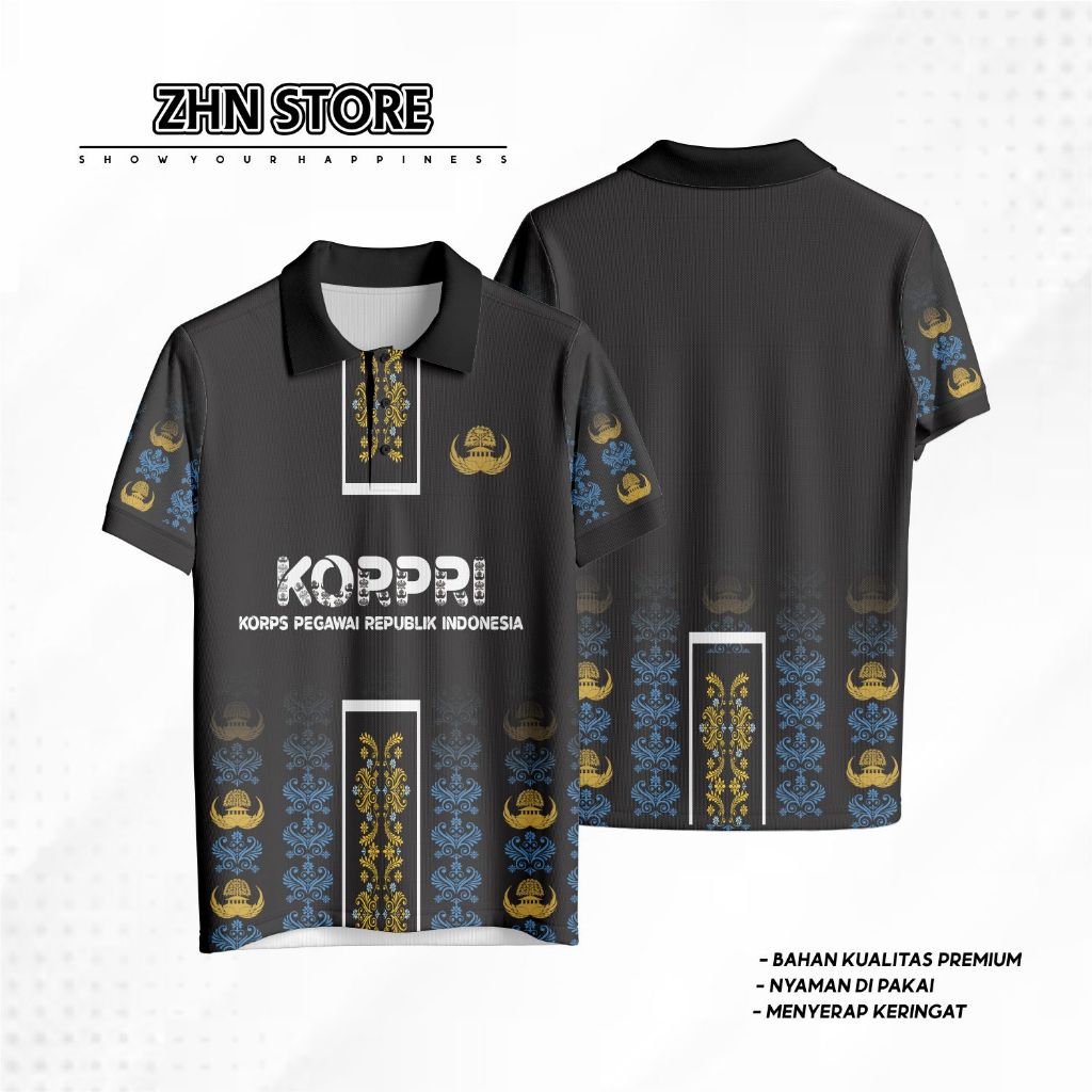 ZHN Kaos Korpri Baju Jersey  Baju PNS ASN  Guru Baju Olahraga Full Print Premium