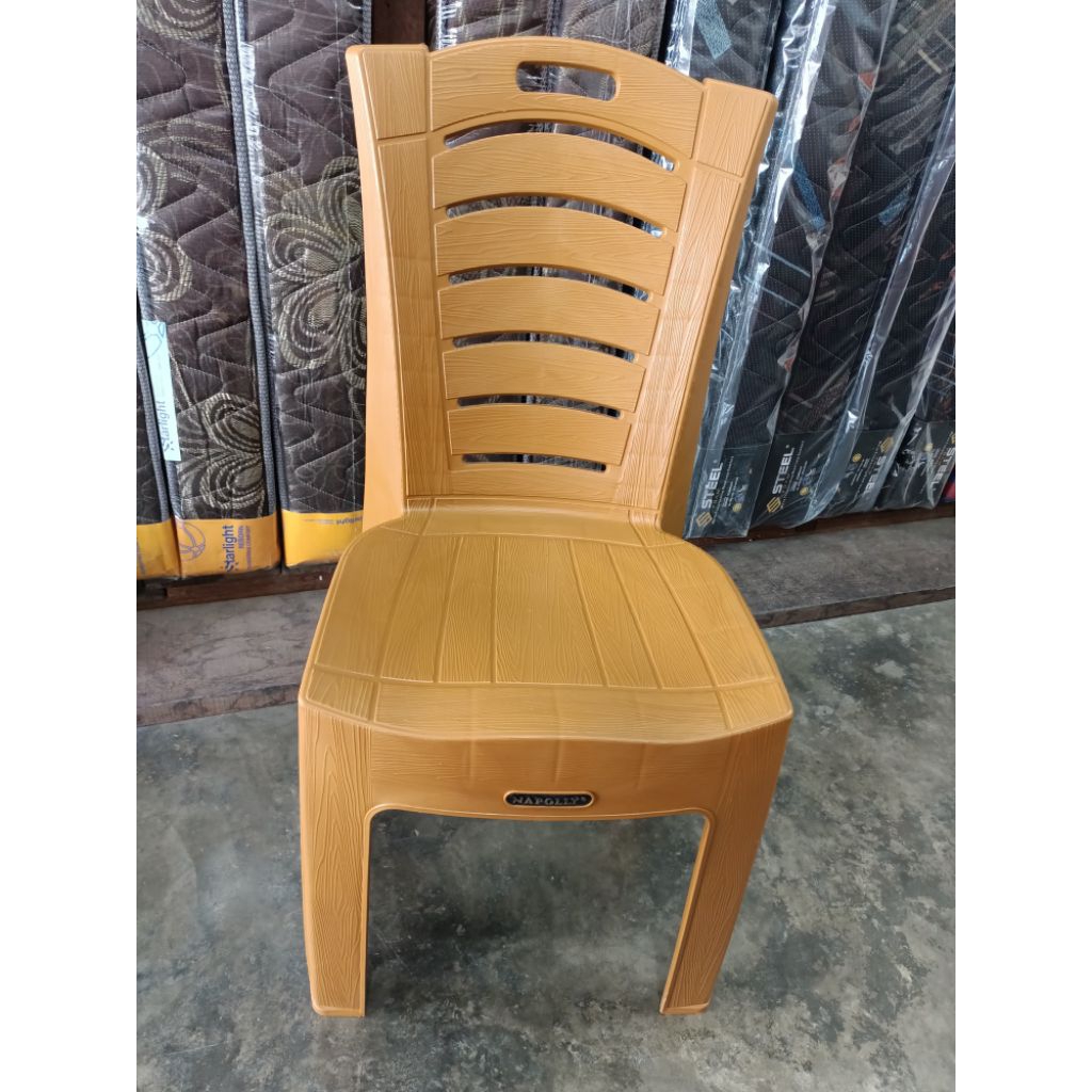 Kursi Makan Sandar Napolly Fiber Motif Kayu