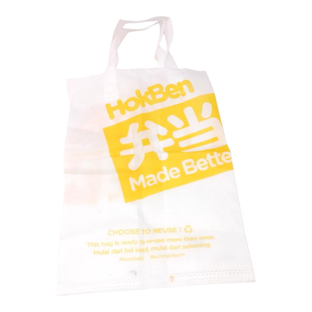 TAS KAIN SPUNBOND REUSABLE BAG HOKBEN PUTIH