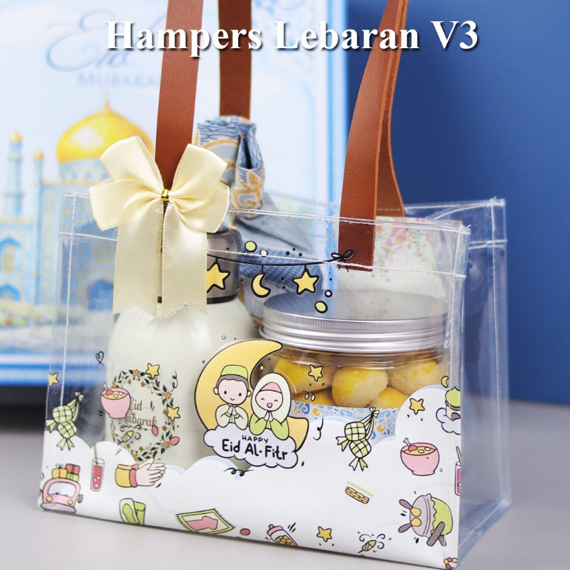 Hampers Lebaran Premium Tas Transparan Tumblr Custom Kue Kering Sajadah Travel