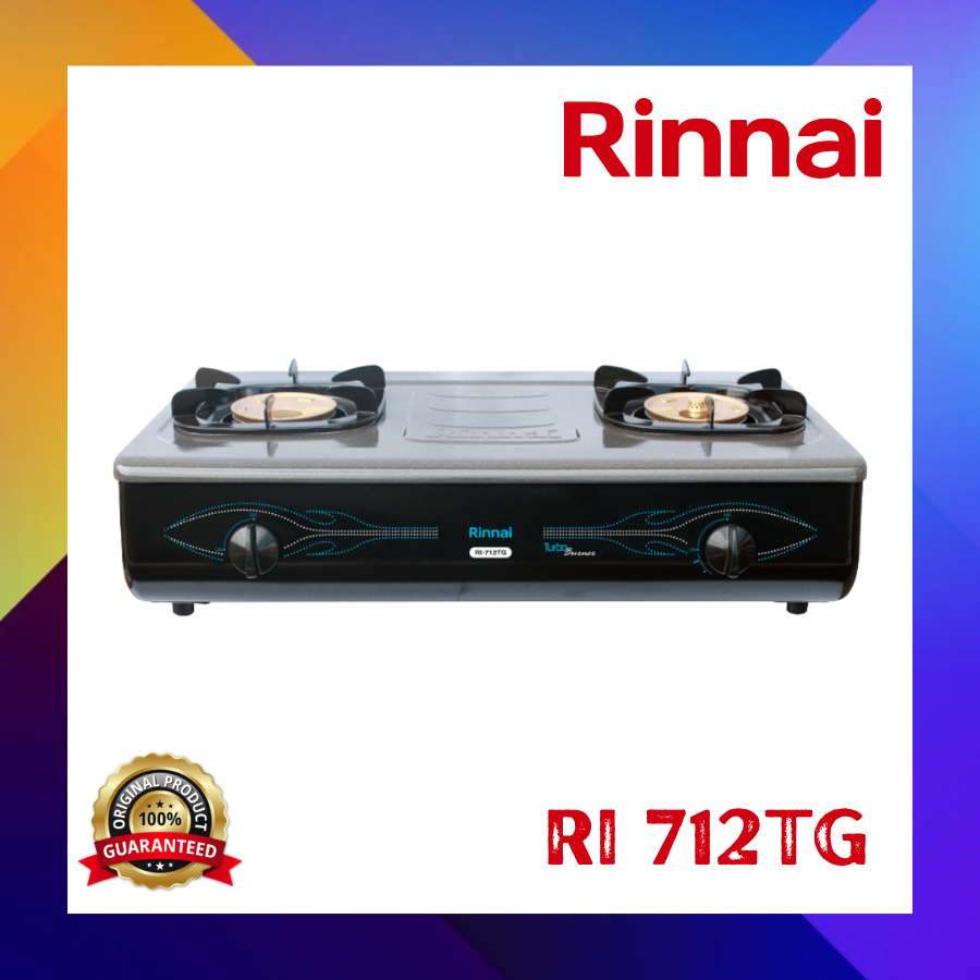 Rinnai RI712 TG kompor gas 2tungku Turbo burner RI 712TG kompor 2 tungku big turbo