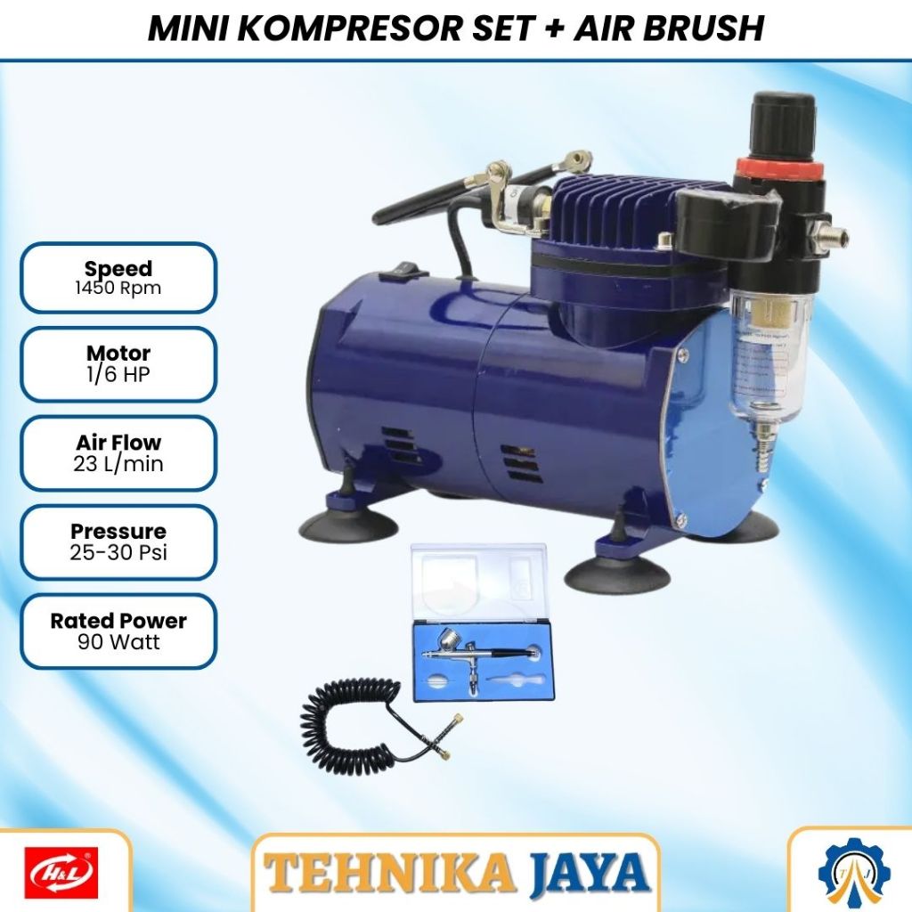 HL Mini Kompresor Angin + Pen Air Brush Set