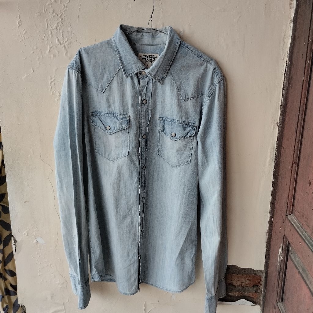 Kemeja Vintage Denim Whoau Original