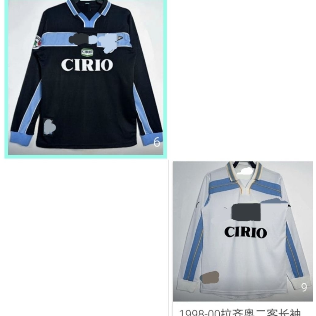 JERSEY BOLA LONGSLEEVE LAZIO AWAY 3rd 98 PREMIUM HIGH QUALITY
