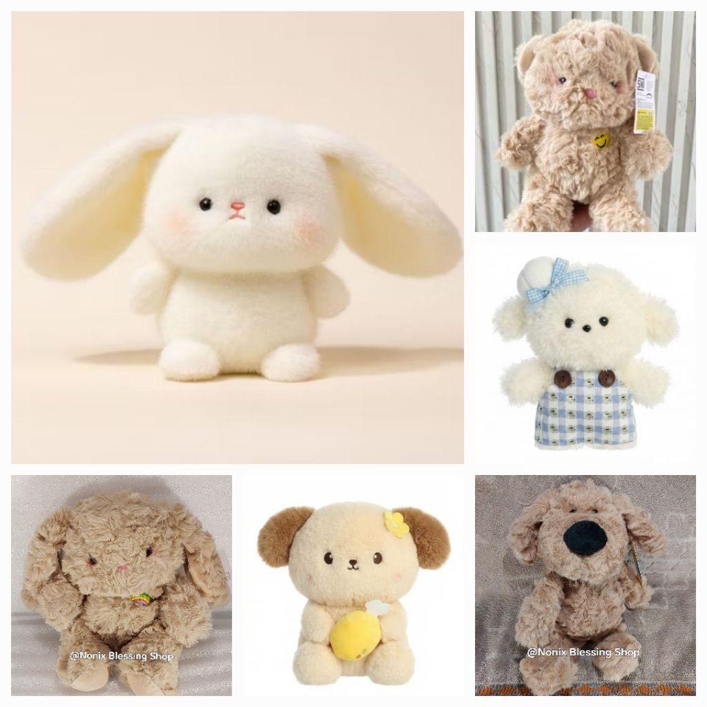 (BONEKA IMPORT IMUT MURAH) Boneka binatang Anjing, Kelinci, Beruang / Mainan Boneka Premium Lembut, 