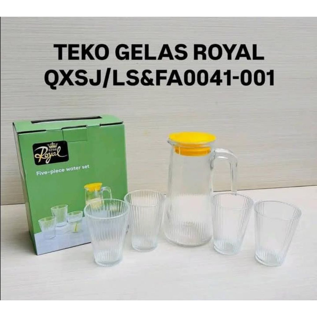 Teko set kaca royal / teko gelas satu set murah Jayapura/ teko set murah Jayapura