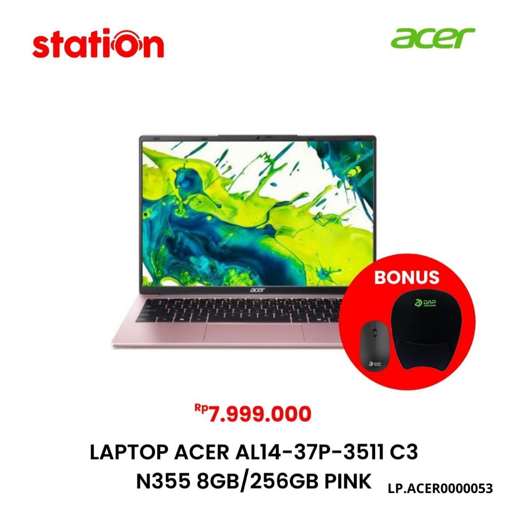 LAPTOP ACER AL14-37P-3511 C3 N355 8GB-256GB PINK