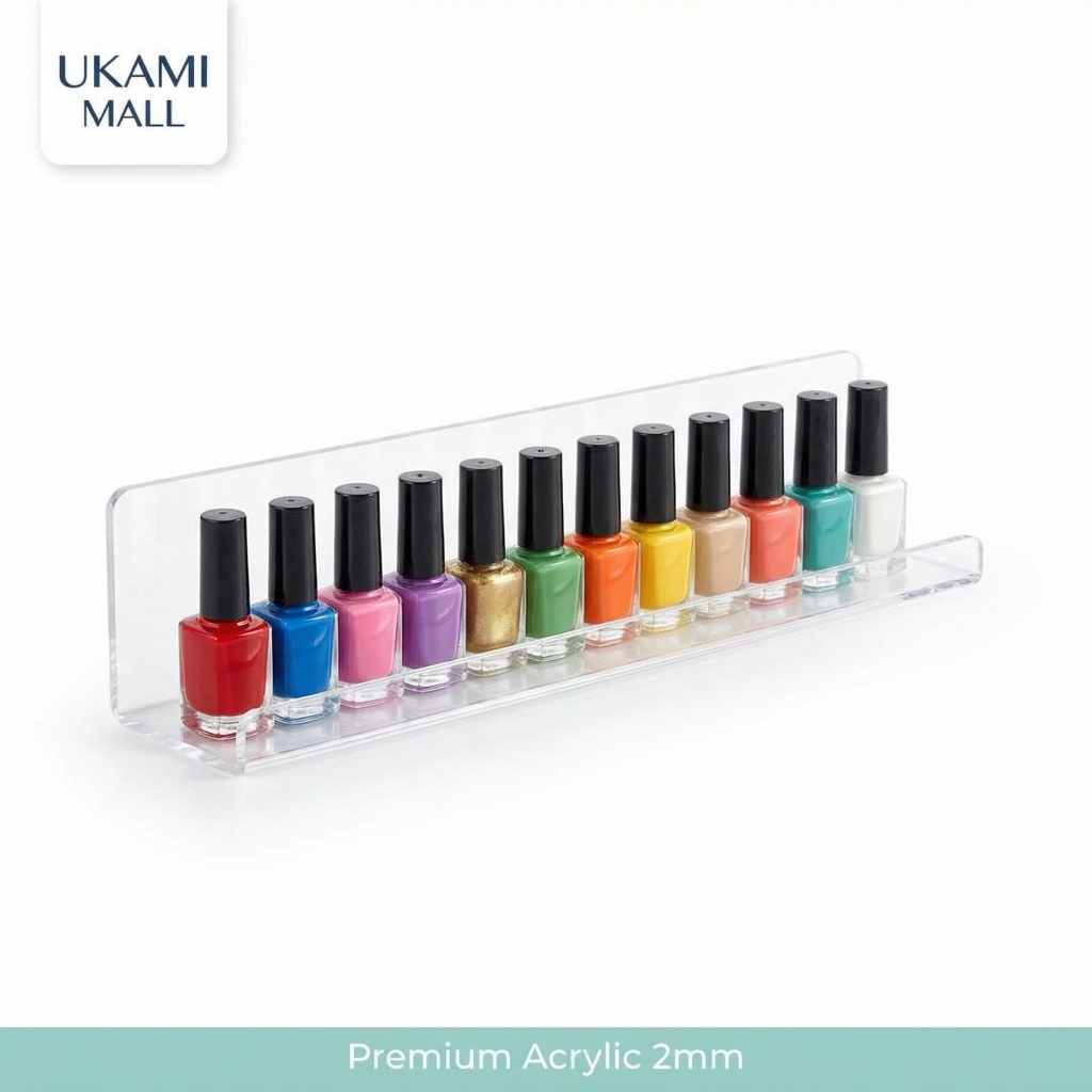 UKAMI Rak Kutek Akrilik Gantung Dinding Organizer Nail Polish Display Essential Oil Serum Parfum AK9