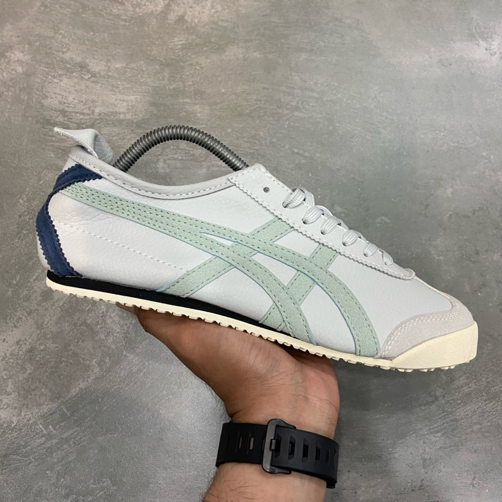 [Size 42] Rare Onitsuka Tiger Mexico 66 Leather Cream Grey Navy Second Kondisi Mulus Nominus Seperti