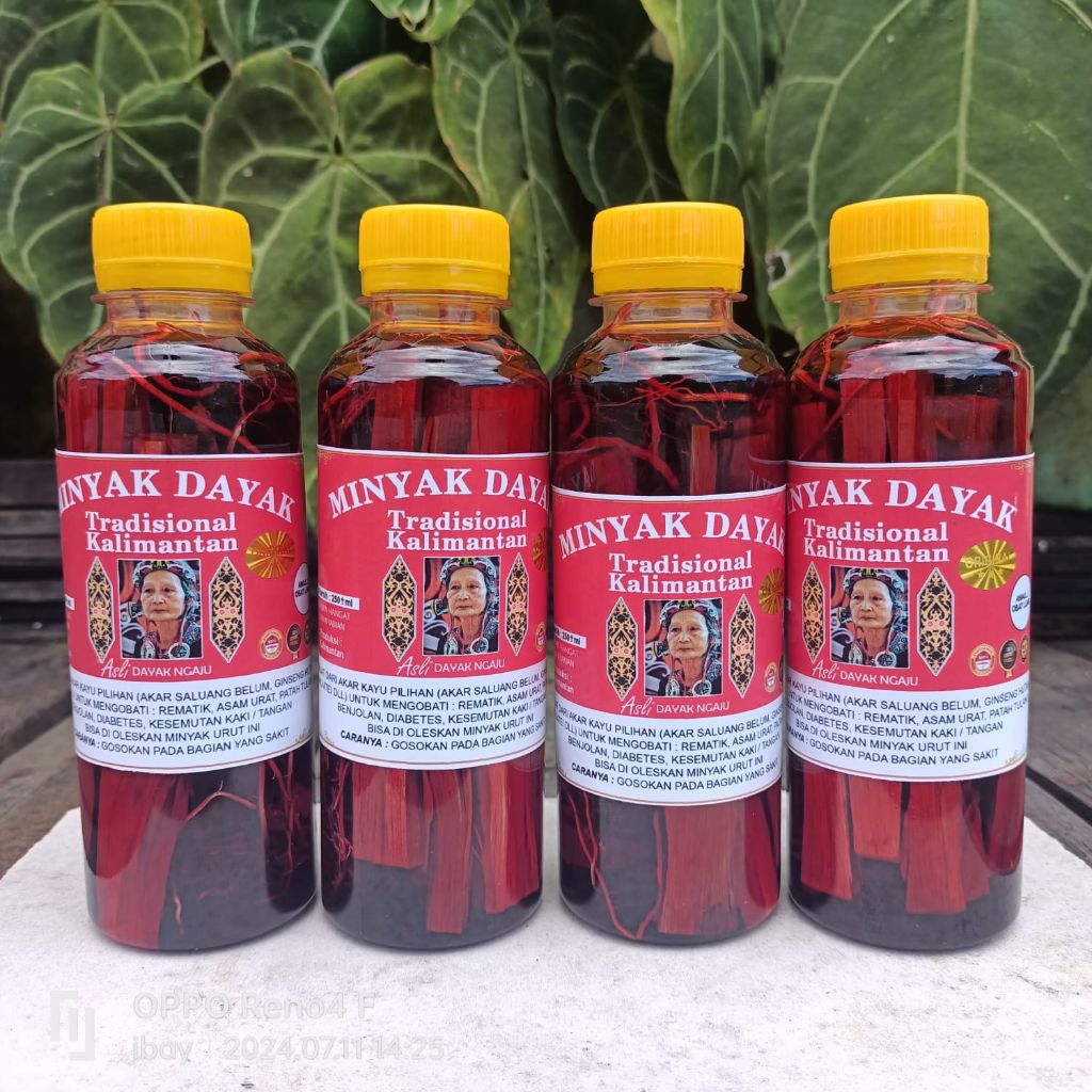 Grosir 4 Botol Minyak Pijat Dayak Asli Kalimantan. Minyak Gosok Dayak Kalimantan. Minyak Urut Dayak 