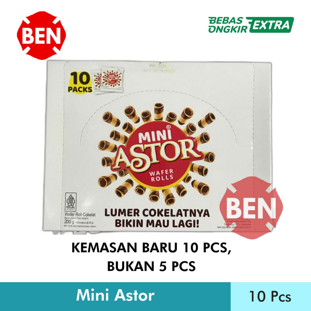 Mini Astor Wafer Rolls 1 Pak 5 Pcs Roll Coklat Chocolate Cokelat Kecil