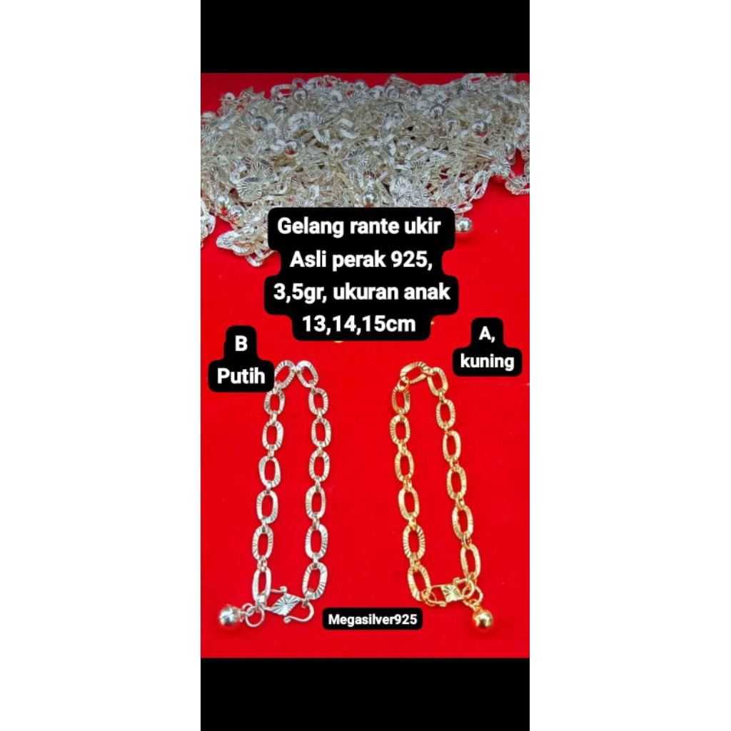 gelang tangan vensi anak2 asli ( perak 925 )