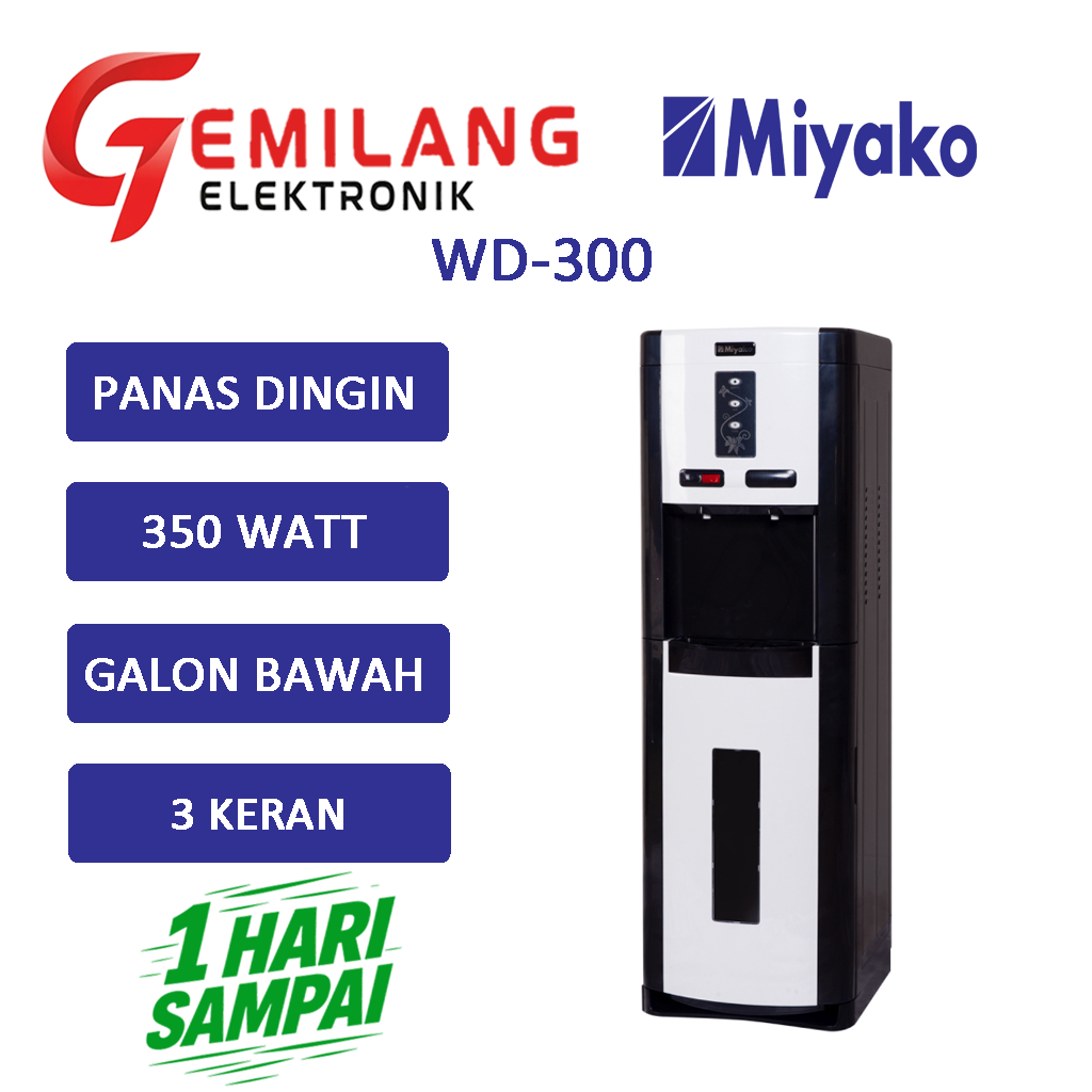 DISPENSER MIYAKO WDP 300 HOT COOL NORMAL / PANAS DINGIN NORMAL DISPENSER TINGGI