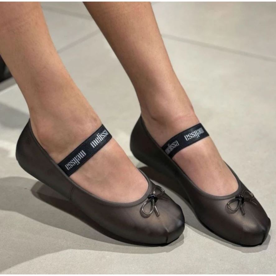 Melissa Shopie Flat Shoes Pearly Black