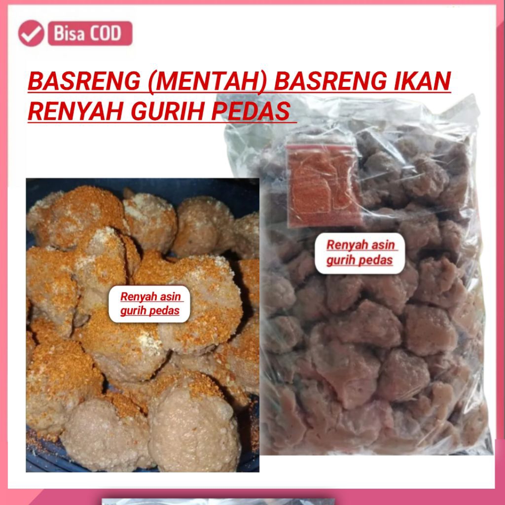 BASRENG Ikan basreng Mentah Baso goreng Basmut basreng gurih pedas oleh oleh has bandung