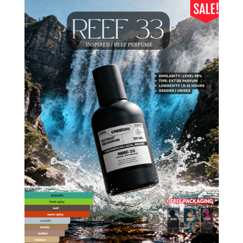 REEF 33 PURA FREEDAY PARFUM PREMIUM Pria dan Wanita Special Bundling 35ml Parfume Unisex