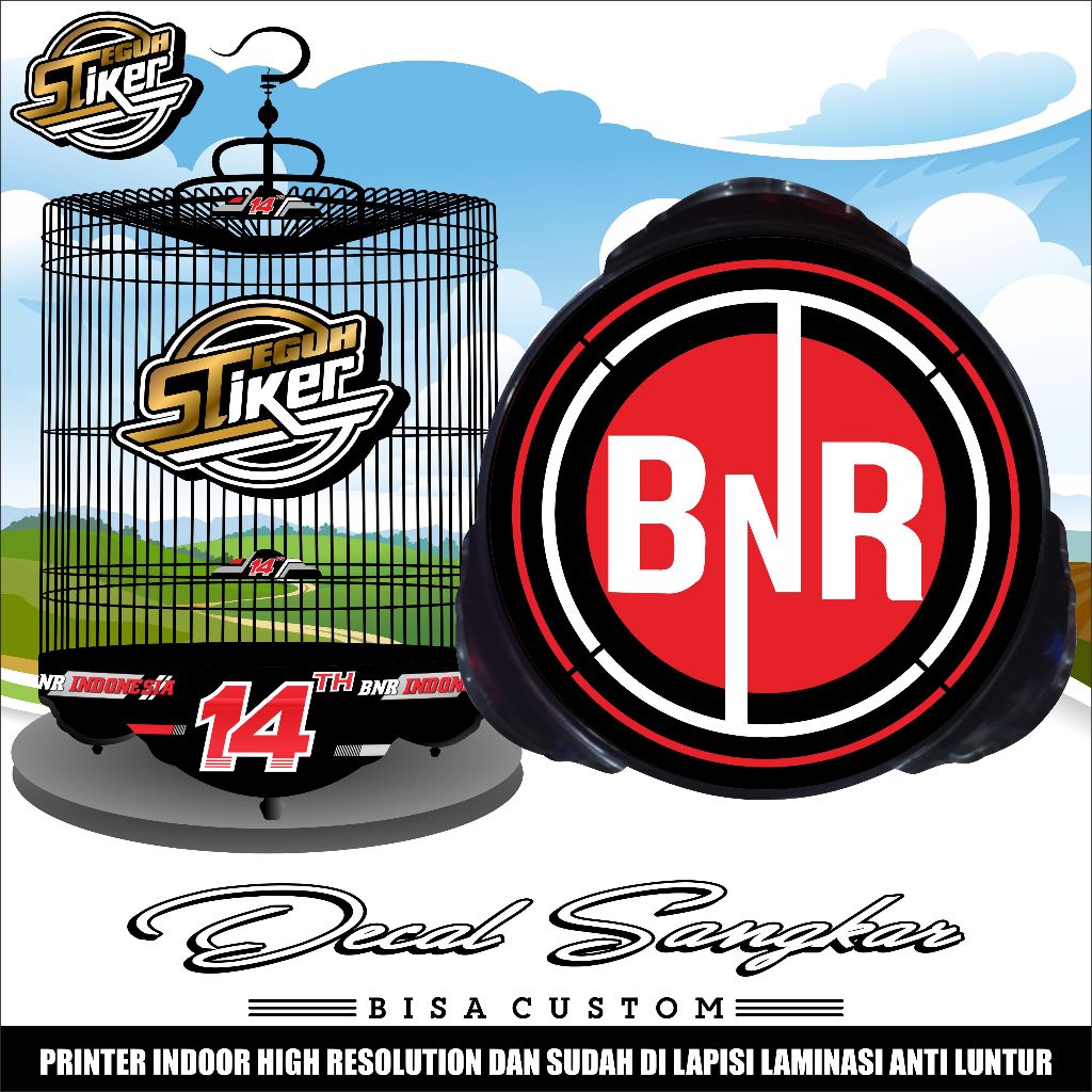 Stiker Tebok Murai Custom BNR Anniversary 14th