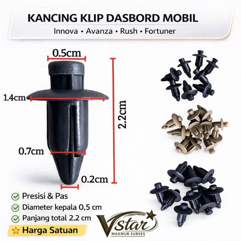 Kancing Klip Dasbord Mobil Innova Avanza Rush Fortuner