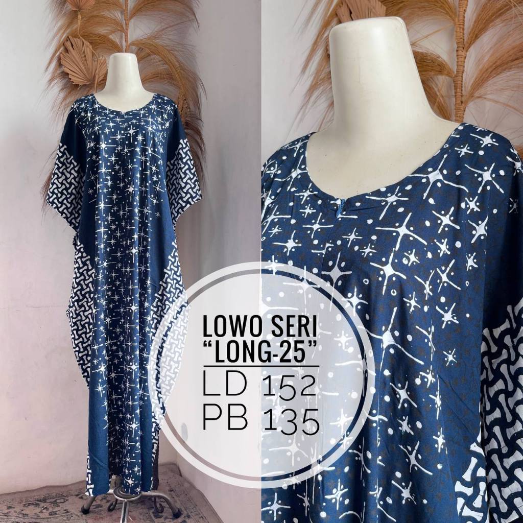 [Panjang 130] Daster Lowo Longdress Batik Cap Pekalongan Rayon Lowo Kalong Kelelawar Jumbo Rayon Ade