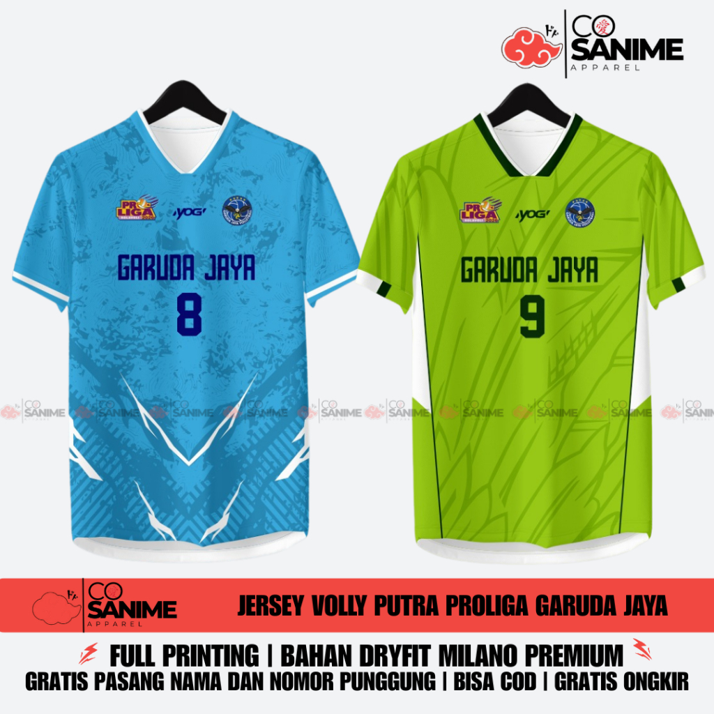 Jersey Terbaru Voli Proliga Jakarta Garuda Jaya 2026 Full Printing Gratis Pasang Nama dan Nomor Pung