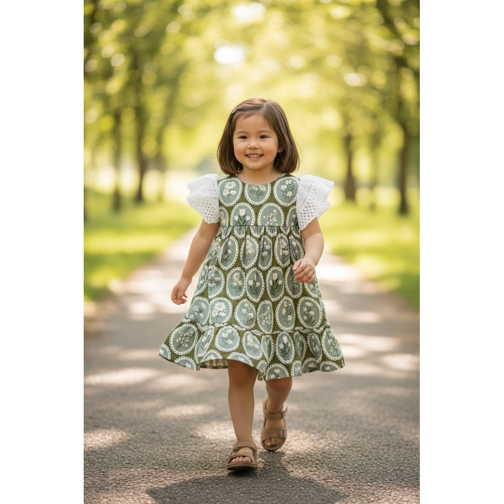 Zada Kids - Dress Ruffle - Dress anak perempuan 1-6 tahun