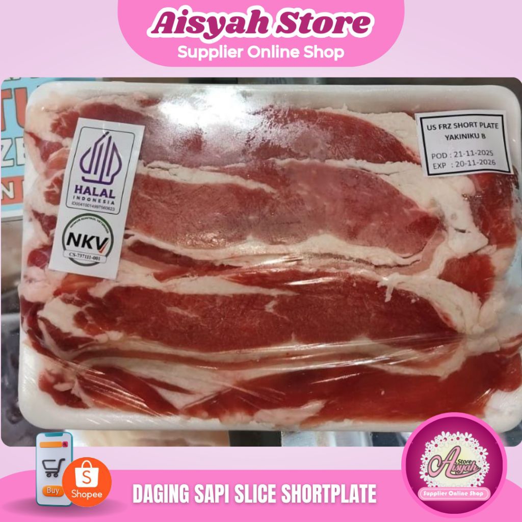 Daging Sapi Slice Shortplate dan Ayam Slice 500 gram, Premium untuk BBQ