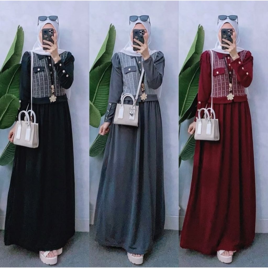 Debora maxy kaos aster gamis wanita busui