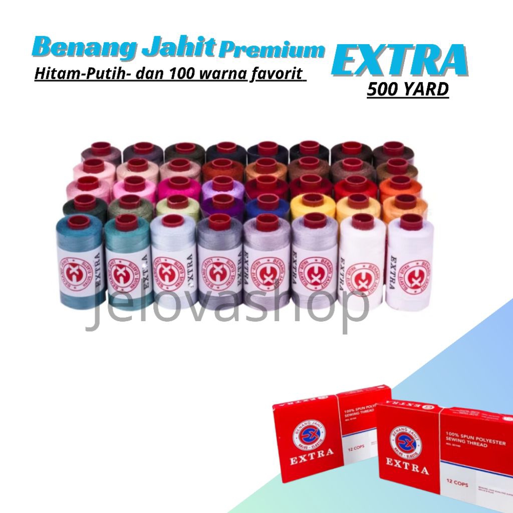 Benang Jahit EXTRA 500yard( Warna lengkap)