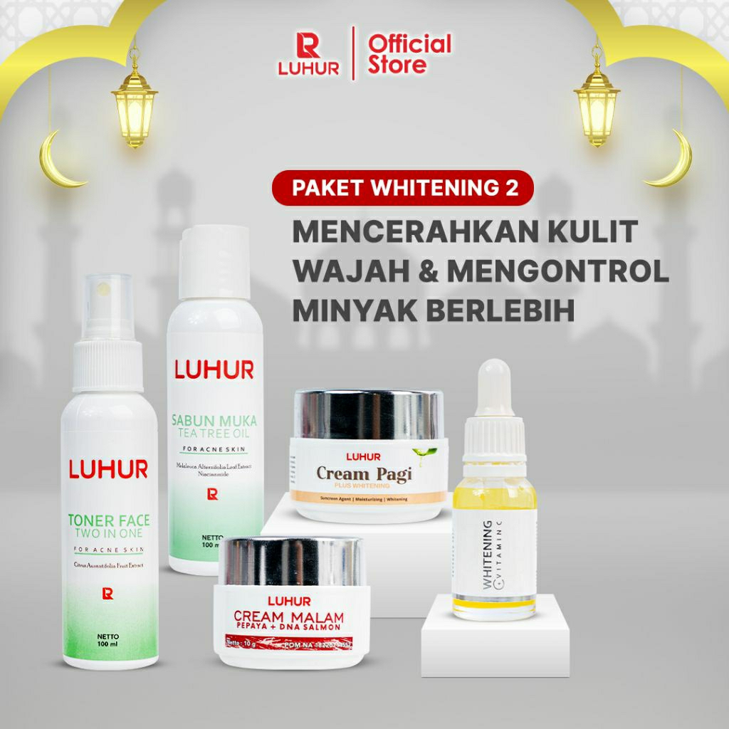 Paket Whitening 2 Luhur Skincare BPOM – Skincare Lengkap Membersihkan & Mencerahkan