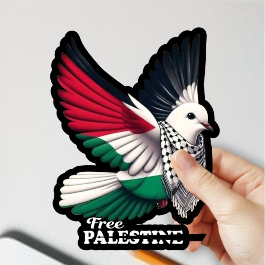 stiker testur timbul, merpati, stiker TIMBUL, stiker merpati, stiker Palestine, free Palestine, stik