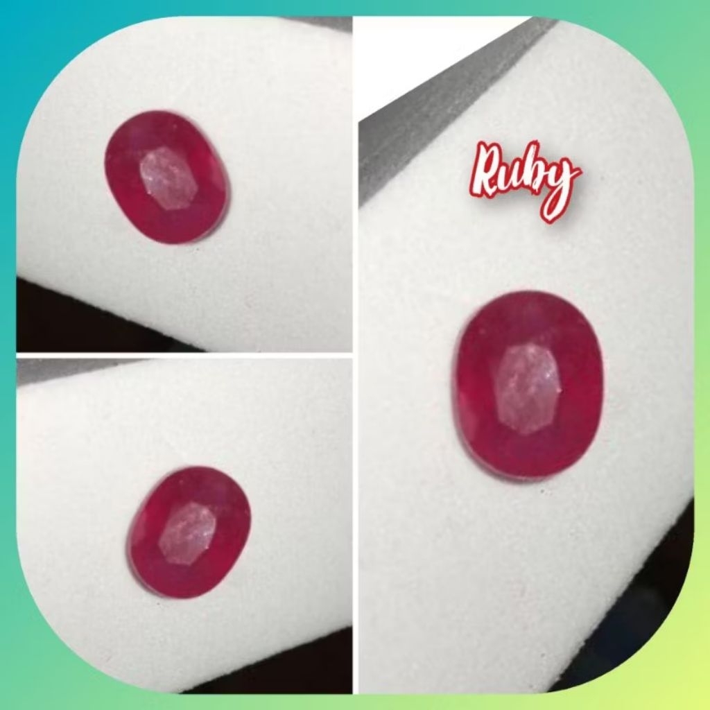 Batu Permata Merah Ruby Natural Gems