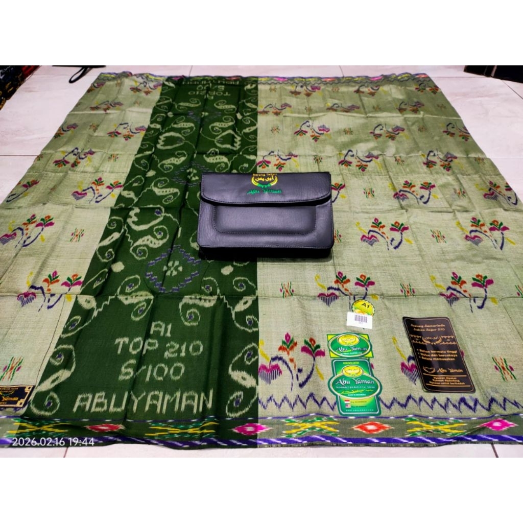Sarung Abu Yaman Kembang FuLL Sutra Limited