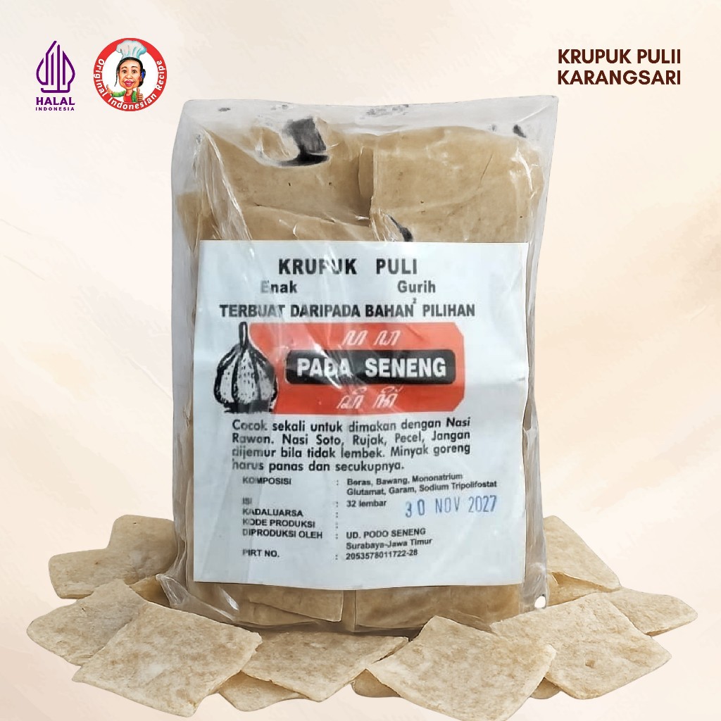 Krupuk Puli Gendar Bawang Mentah Asli Rumahan – Krupuk Gurih, Wangi Bawang & Renyah Saat Digoreng