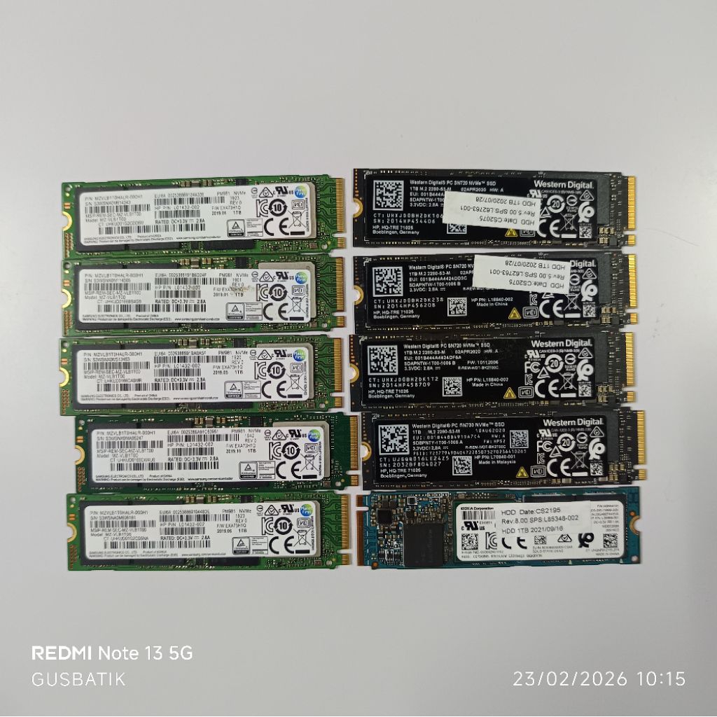 SSD nvme 1tb 1 tb Samsung wd sn720 sn730 second original original