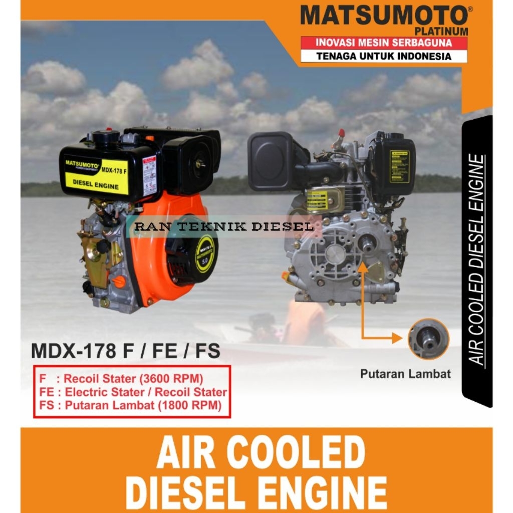Mesin Penggerak Diesel Engine MATSUMOTO MDX 178 F / 7 HP
