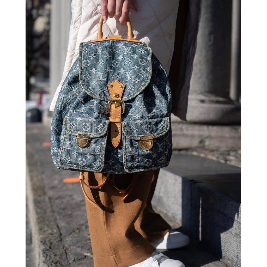 Lou1s Vuitton Denim Backpack PL
