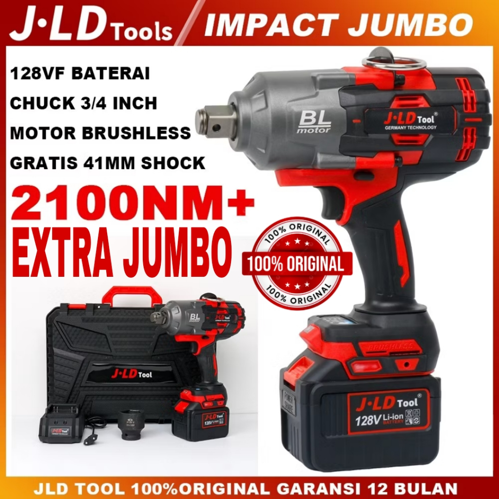 PROMO JLD IMPACT WRENCH X-TRA SUPER JUMBO 3/4inch 2100 NM brushless Impact pembuka baut truk berkara