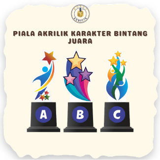 PIALA AKRILIK KARAKTER BINTANG JUARA  | Trophy Bintang Kelas TK SD Unik | Piala Penghargaan Anak Pin