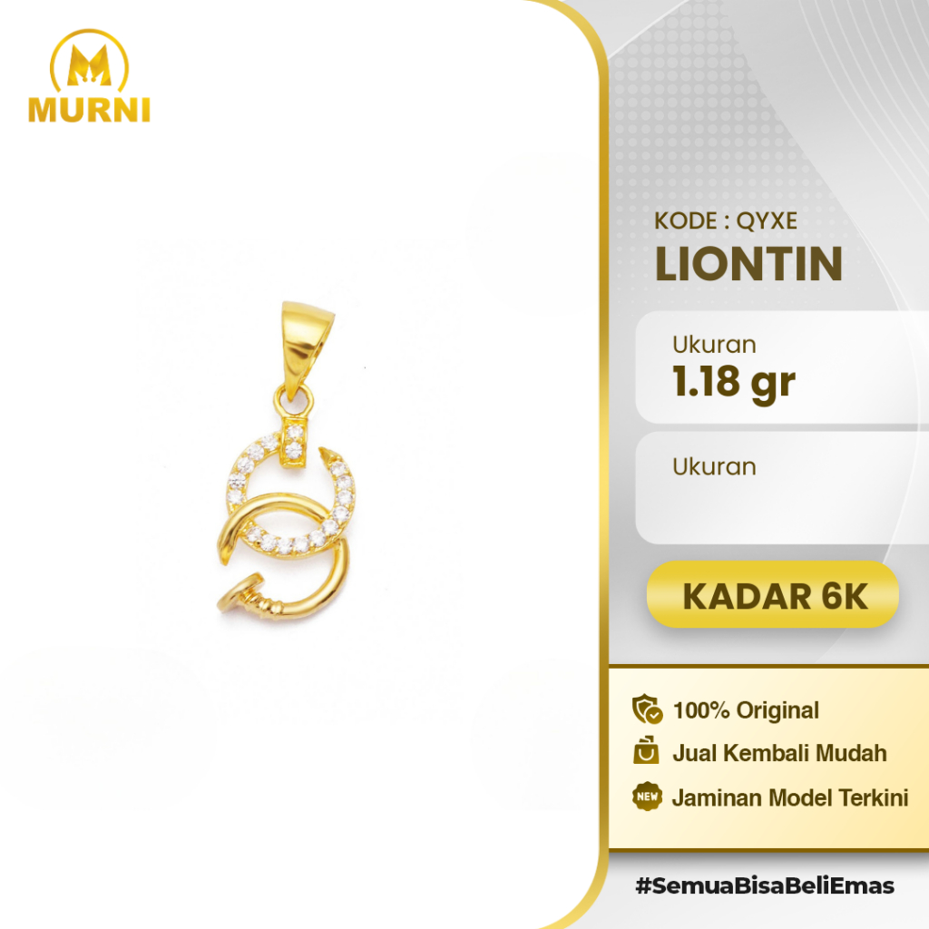 Murni Liontin Infinity Loop Shine QYXE 6K Toko Murni Bekonang