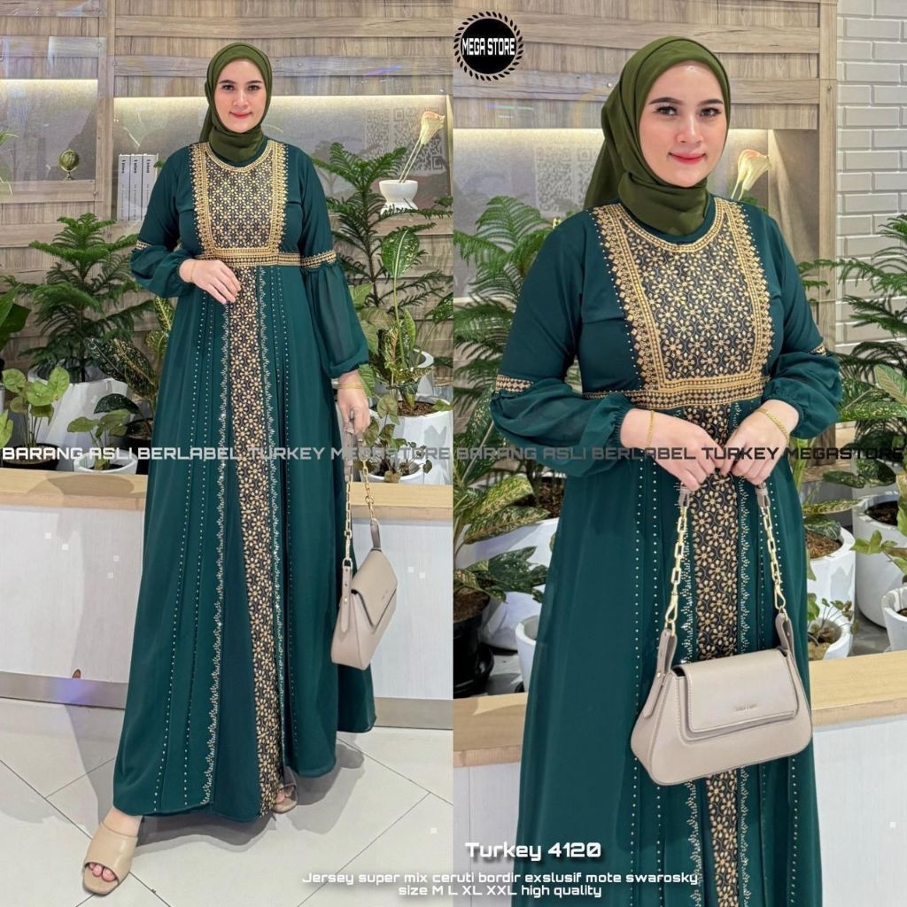 ABAYA WARNA MAROON.HIJAU.MOCCA.HITAM  / LD 95 - 115 TURKEY ABAYA 2100 4120 4160