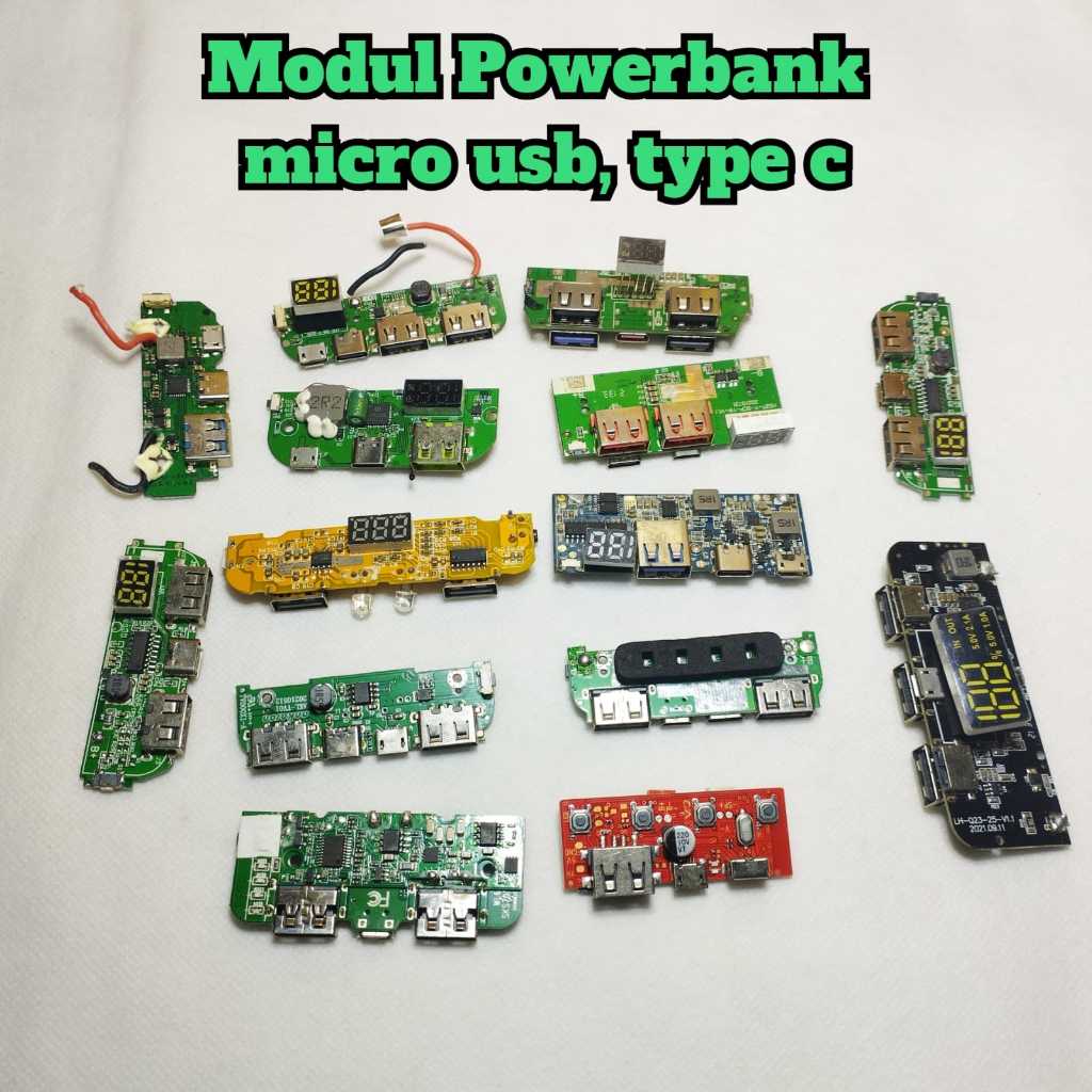 Modul Powerbank dengan LED/Indikator Micro USB Type C