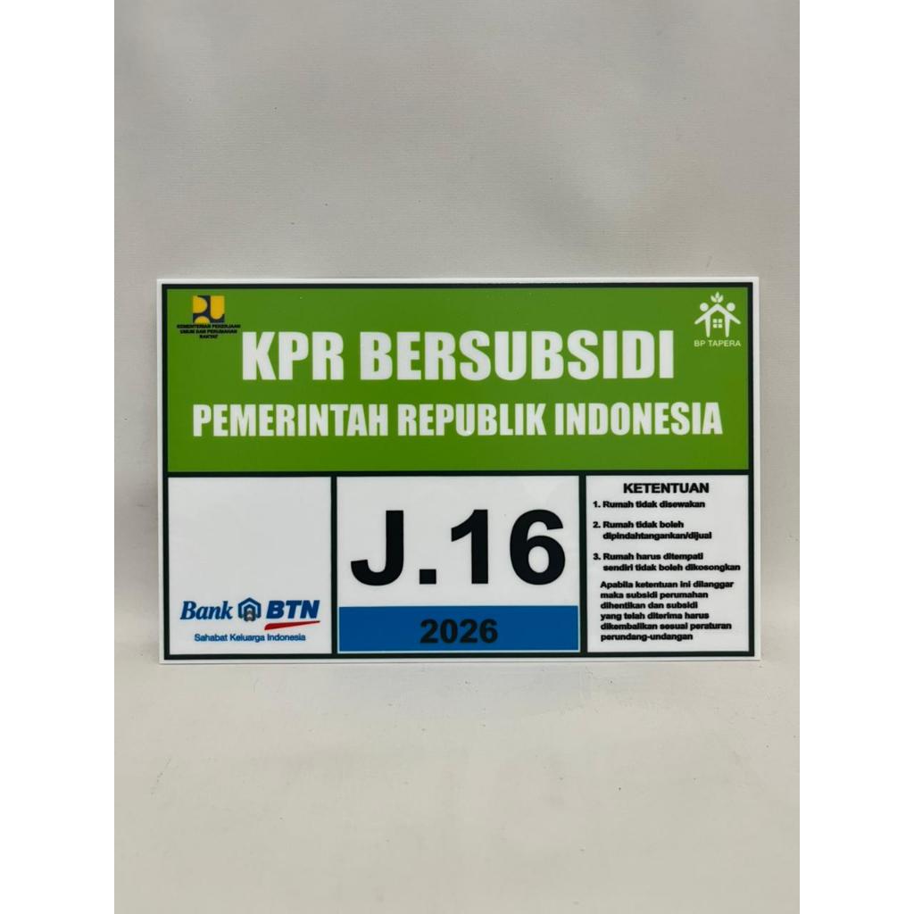 Nomor Rumah KPR Subsidi CUSTOM