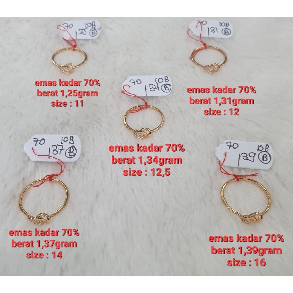cincin 2love ad New Arrival emas kadar 70% berat 1,23gram size:11 , 1,25gram size:11 , 1,26gram size