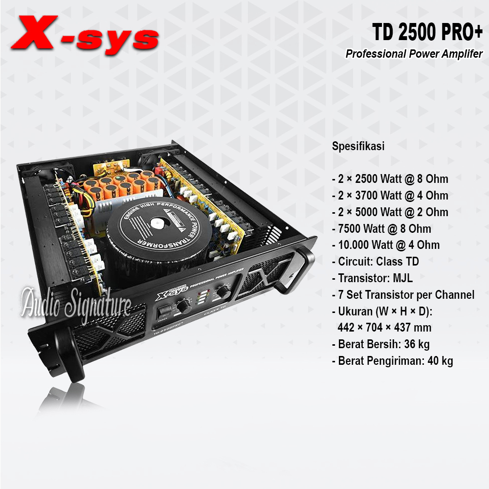 Power Amplifier 2 Channel XSYS TD2500PRO+ | TD 2500 PRO + Class TD Original